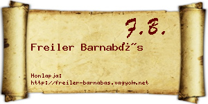 Freiler Barnabás névjegykártya